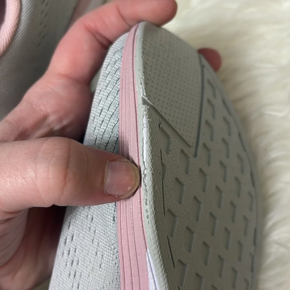 Z By Zella Light Grey Pink White Sneakers Size 5.5